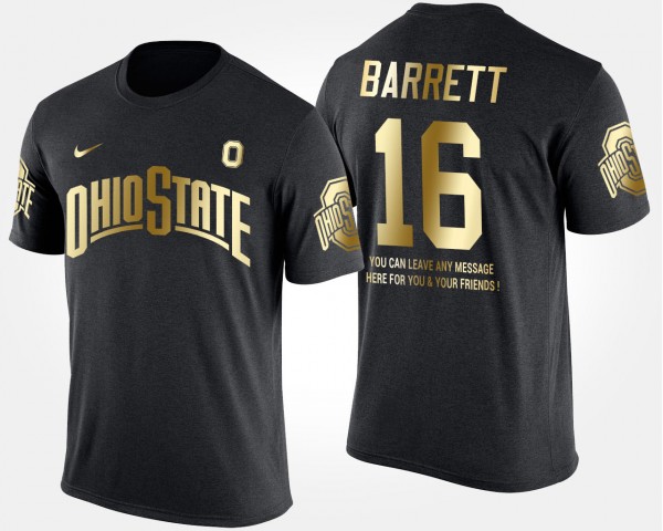 Ohio State Buckeyes J.T. Barrett Men's #16 With Message Gold Short Sleeve Black Limited College Football T-Shirt 2404MPWX2